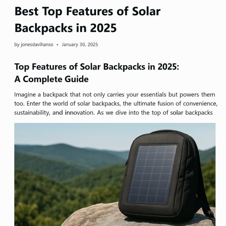 Best Top Features of Solar Backpacks in 2025